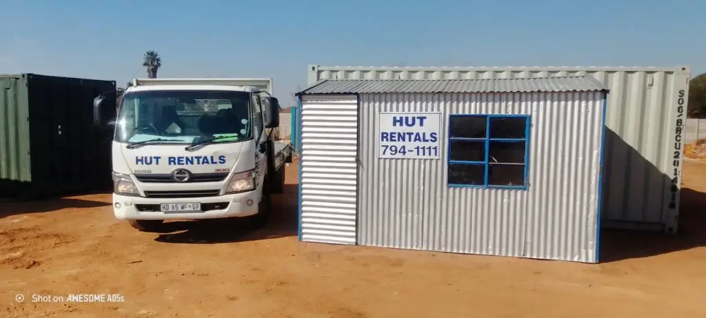 Security hut rentals for onsite office or construction site accommodation, delivered by Hut Rentals in Gauteng and surrounds